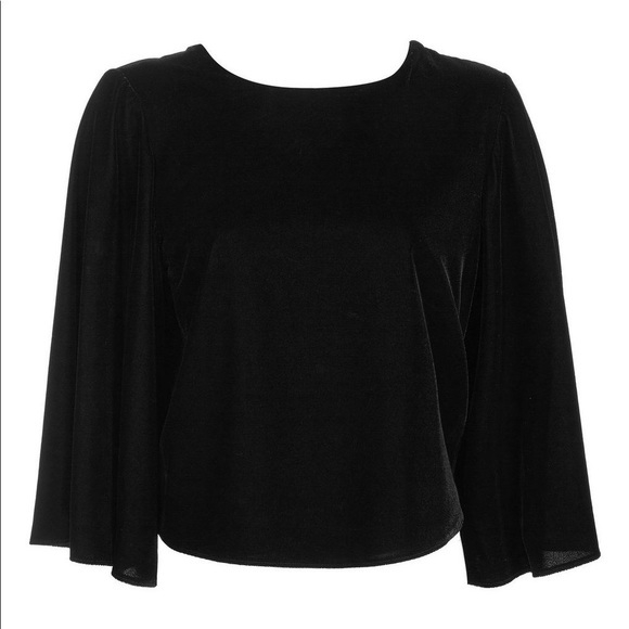 Topshop Velvet Knot Back Top - Picture 2 of 12